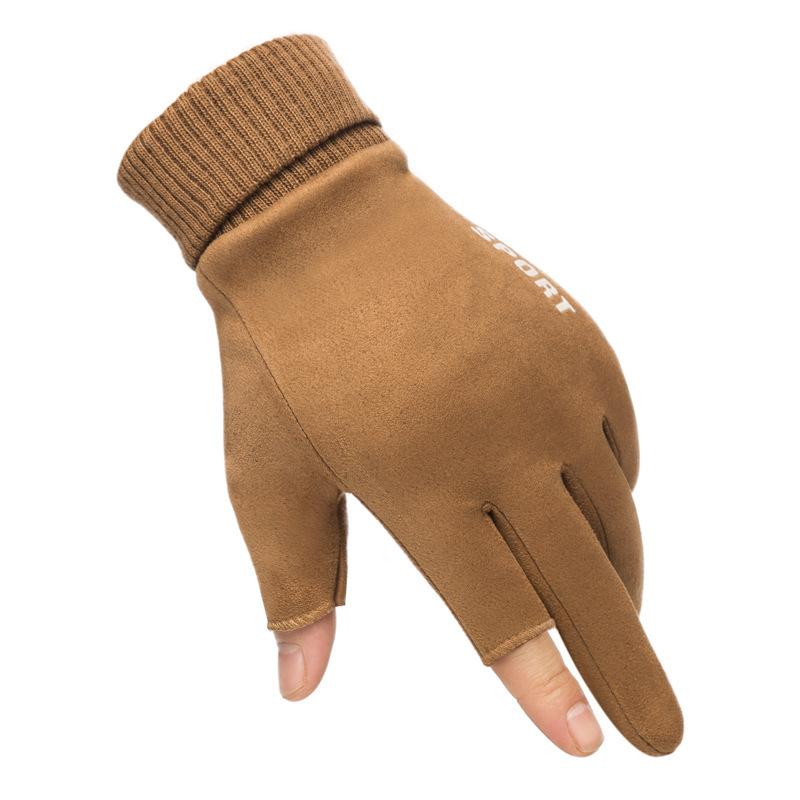 

Зимние замшевые перчатки с пальцами для мужчин и женщин, чтобы согреться One size