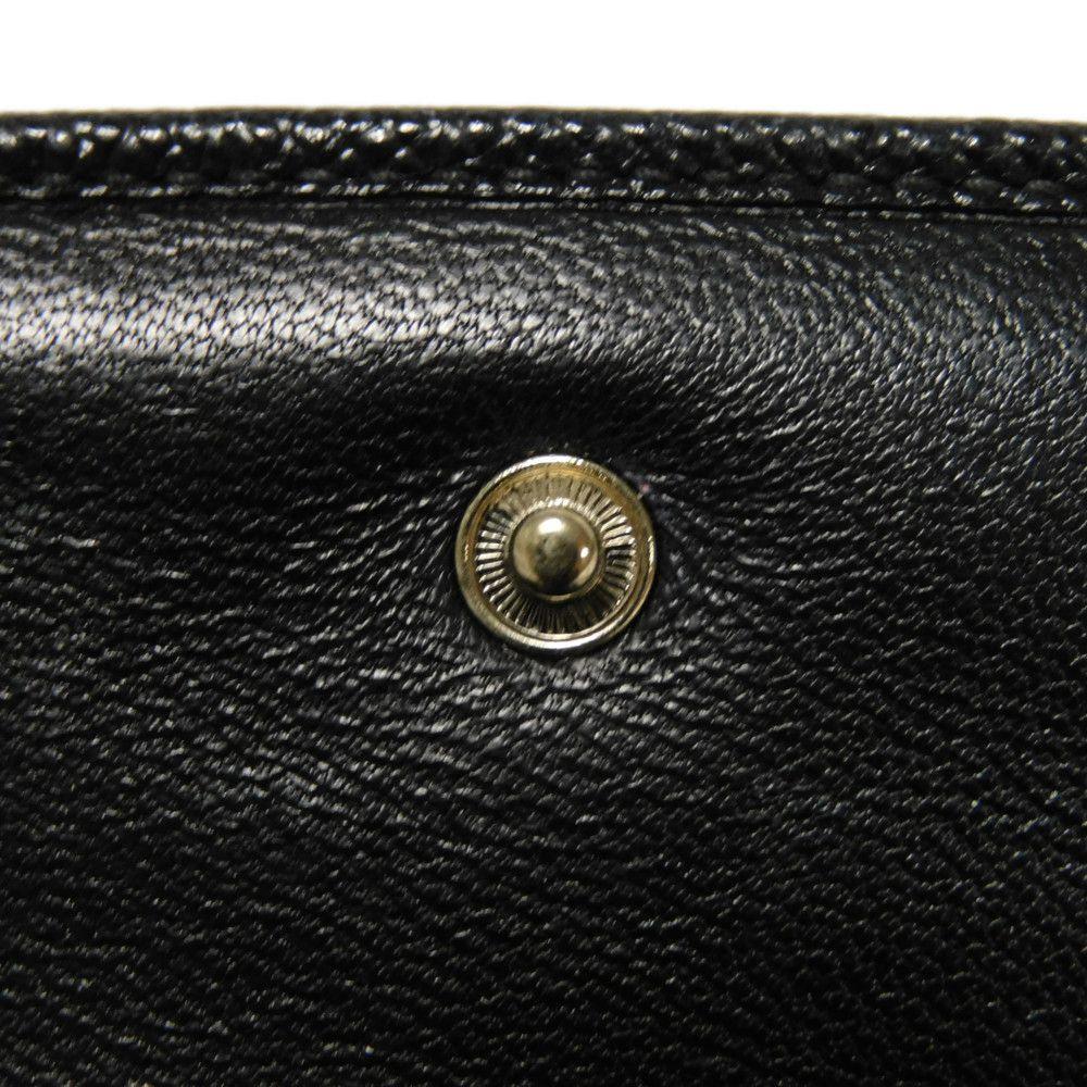 Used 11679 Trifold Wallet 288648 7942 RFID IC Chip Gold Compact Wallet Logo Clip Black Unisex from Japan AUTHENTIC