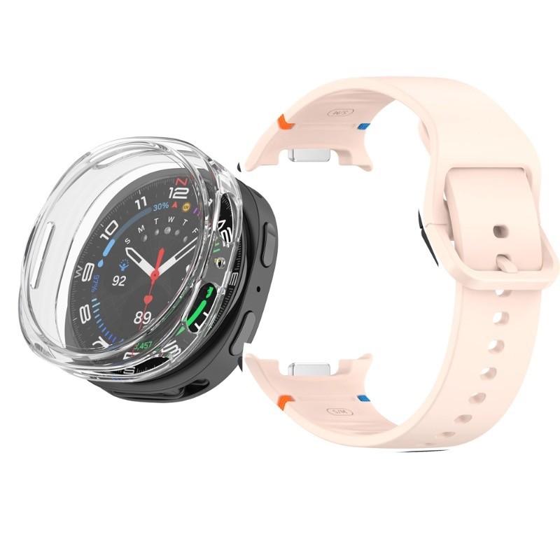 Silicone Strap Replacemnt Watch Band with TPU Shell for Samsung Galaxy Watch 8 40/44mm Classic Ultra2