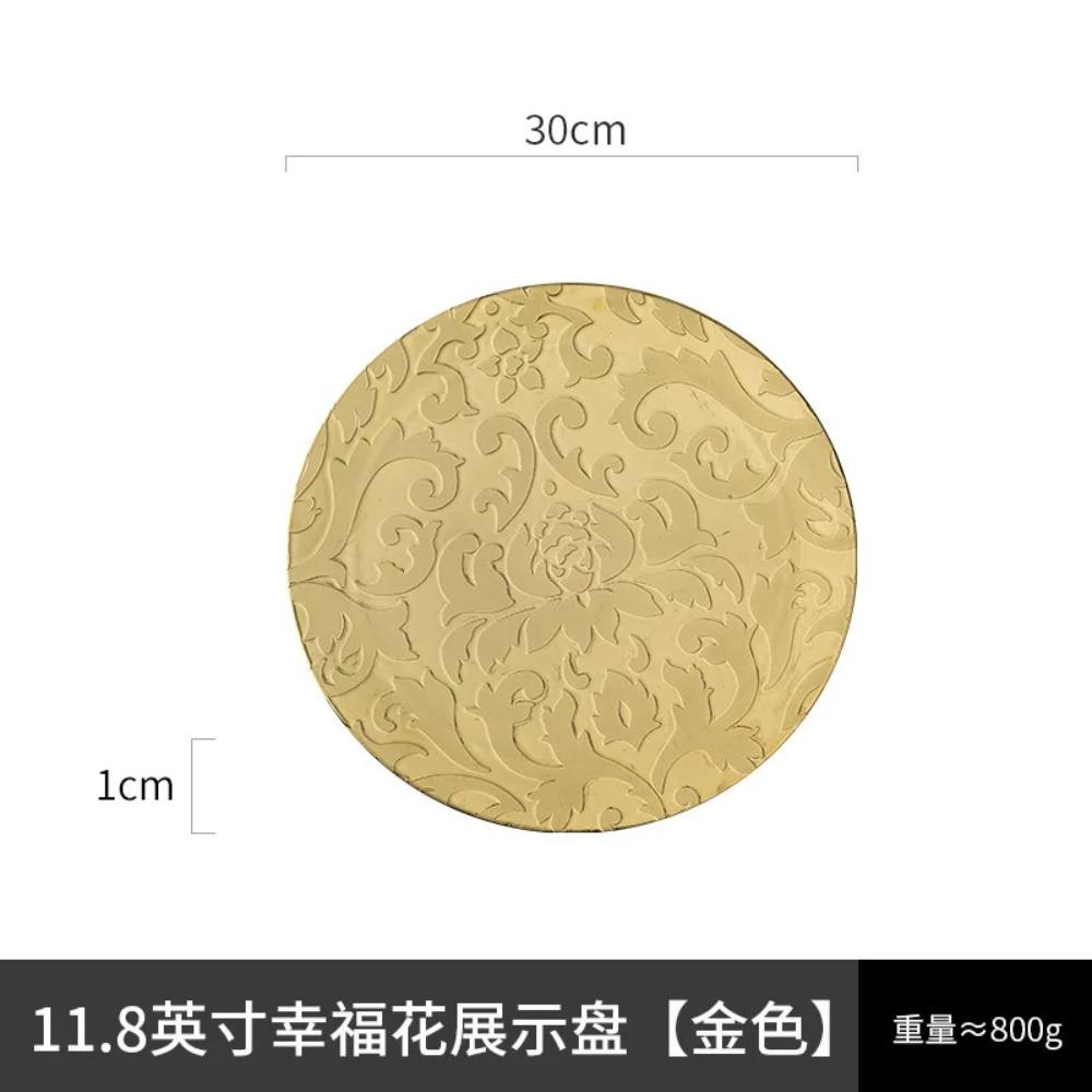 11.8 Inch Plated Gold and Silver Ceramic Plate Serving Plate Steak Tray Dessert Tray Molecular Cooking Tableware Dinner Plates