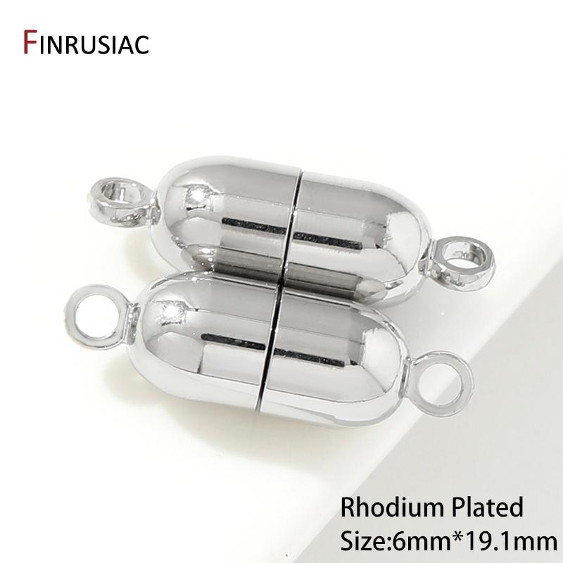 18K Gold Plated Brass Magnetic Clasps,Round Bamboo Joint End Clasp Connectors For DIY Bracelets Necklace Making Accessories
