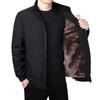 Dad's Autumn Winter Plus Size Cotton Jacket - Middle-Aged Men's Loose Fit, Warm Velvet-Lined Casual Wear