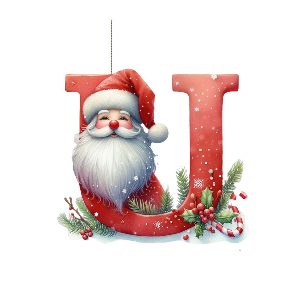 Christmas Acrylic Letter Ornament New Design 2D Plane Car Hanging Tree Decor Holiday Festive Home Decor Unique Xmas Decor Gift