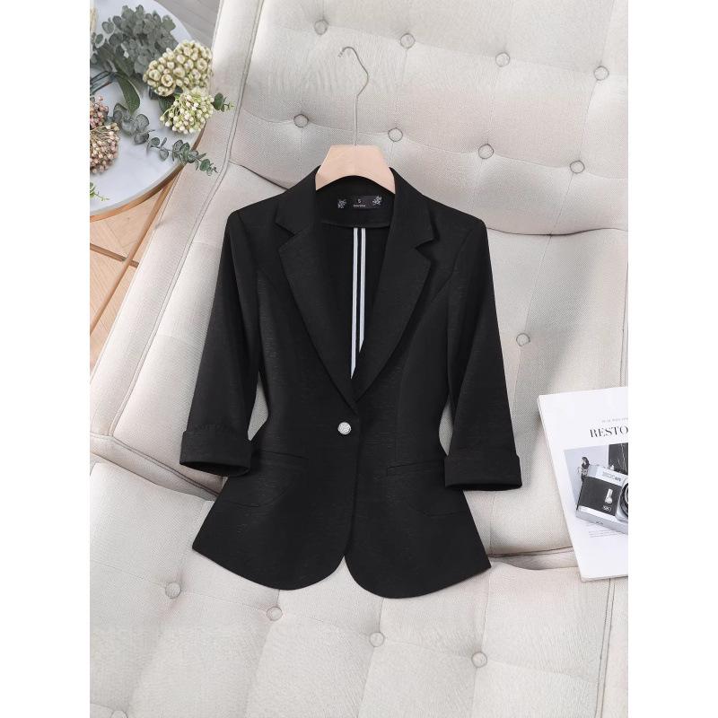 Women's Summer Seven-Sleeve Slim Blazer - Stylish Professional Jacket