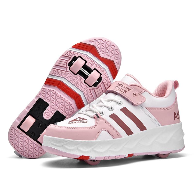 Neue Ausreißer-Schuhe Vierrad-Rollschuhe Jungen Kinderschuhe mit Rädern Mädchen Rollschuhe
