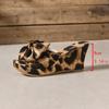 Fashion Women's High Heel Wedge Slippers Beach Shoes Luxury Sandals Sexy Open Toe Leopard Print Wide Band Thick Bottom Slippers Summer
