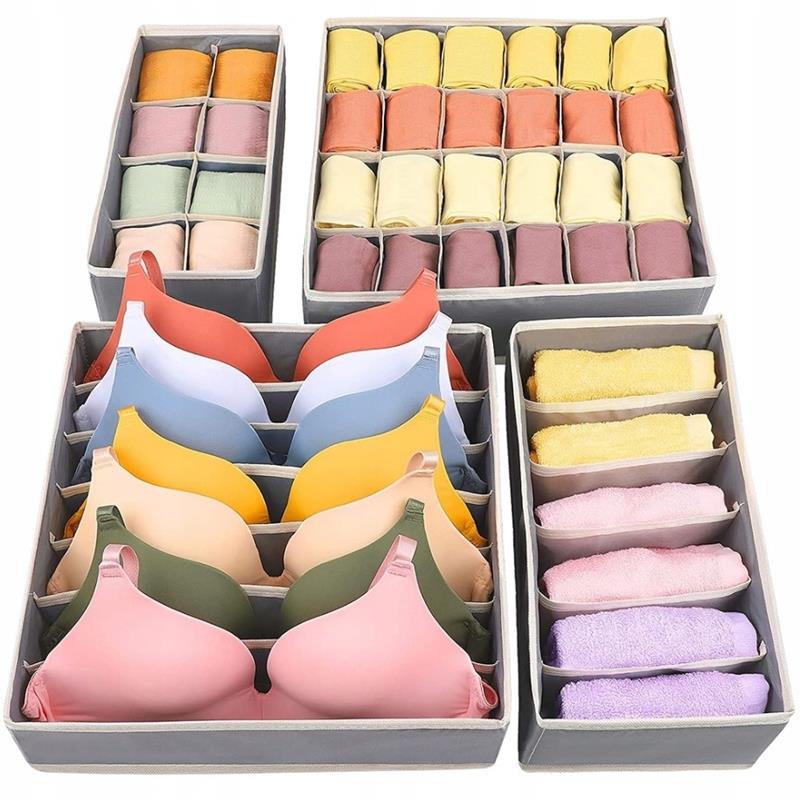 Drawer Organizer for Underwear, Socks, Clothes, Set of 4
