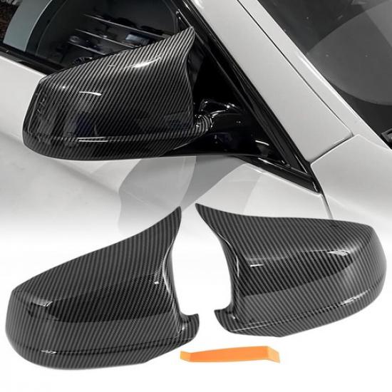 Carbon Fiber Rear View Side Wing Mirror Cover Caps For BMW F10 Pre-LCI 2011-2013