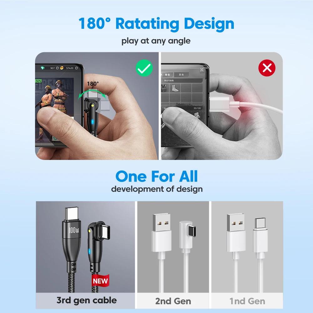 Cablu USB Tip C la USB C 5A Pentru iPhone 15 Realme Samsung S23 Cablu Încărcare Rapidă PD 100W pentru Macbook PC Cablu USB-C USBC
