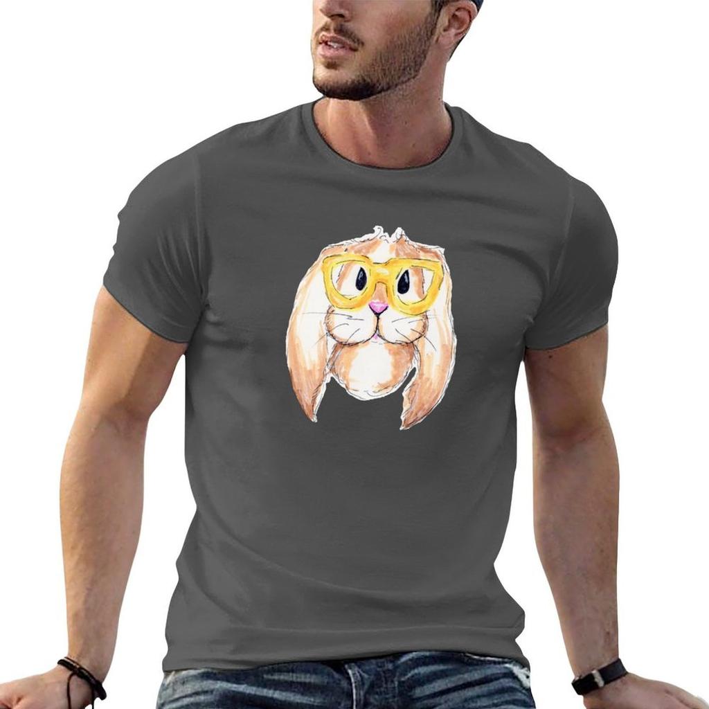 Bunny with glasses TShirt Plus Size Short Sleeve TShirt