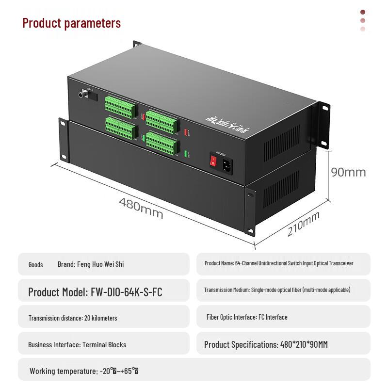 Fenghuo Weishi 64-Channel Digital I/O Optical Transceiver
