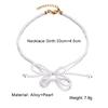 Böhmische Dame Perle mehrschichtige Blume Schleife Herz Halsband kurze ultrafeine Schlüsselbeinkette Halskette