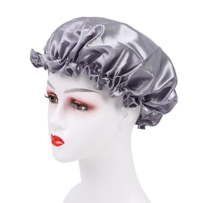 

Сатиновая кружевная шапочка для сна для женщин - Однотонная шапочка для ухода за волосами и для химиотерапии Adjustable