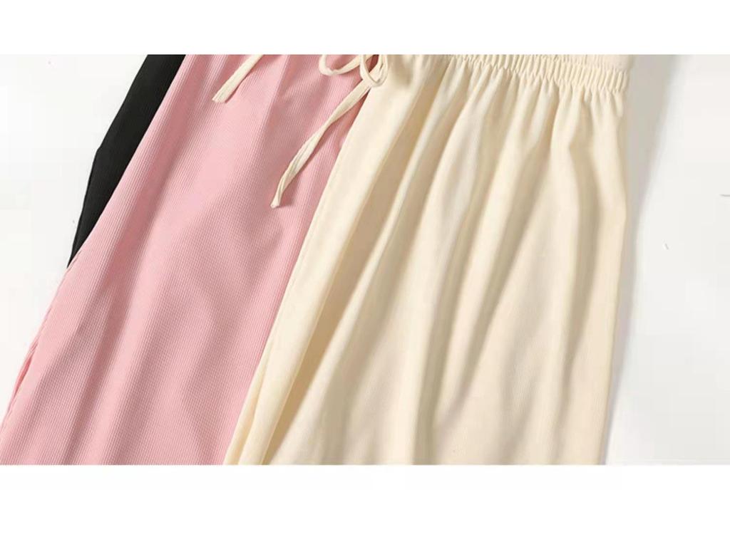 2025 Women's High Waist Wide Leg Ice Silk Pants - Spring/Summer Loose, Slimming, Floor-Length.