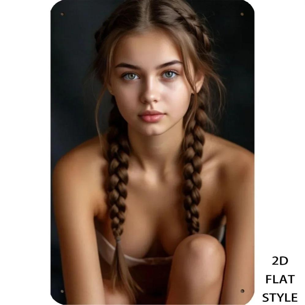 Vintage Metal Wall Art Retro Woman Sign 8x12 Inch Garage Cafe Home Decor