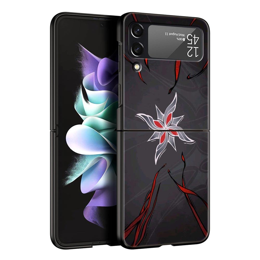 Phone Case For Samsung Galaxy Z Flip 3 4 5 Hard Black Folding PC For Samsung Z Flip3 Cover Honkai Star Rail Game Same Style