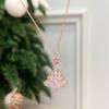 Women's Christmas Tree Pink Crystal Zircon Star Pendant Earrings Bright Snowflake Glitter Pink Jewelry Gift