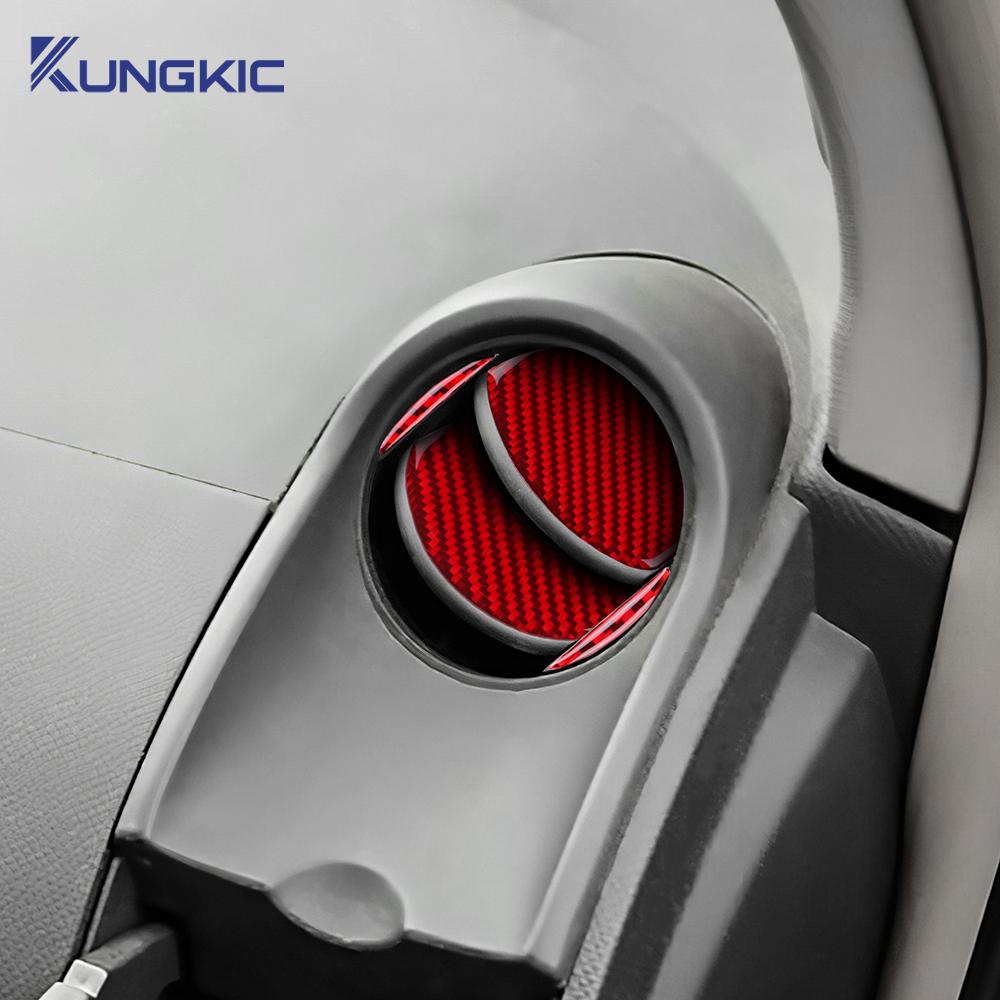 For Toyota Yaris 2006 2007 2008 2009 2010 2011 Real Soft Carbon Fiber Sticker LHD RHD Car lnstrument Panel Air Vent Trim