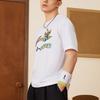 Lining Cool Comfort Cartoon Letter Print Casual Round Neck Short Sleeve T-Shirt Men Tops White AHST567-1