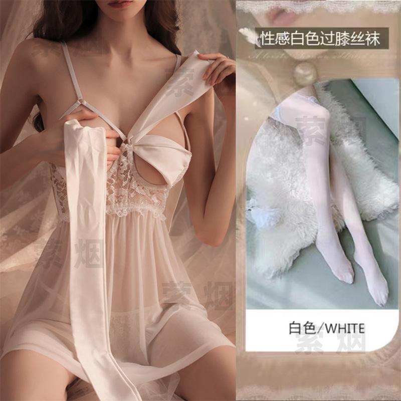 Sex underwear women's sexy large size lace backless uniform new temptation bow passion suit