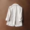 Plus Size Women's Light Luxury Cotton Linen Jacket, 2025 Spring/Autumn, Three-Quarter Sleeves, Solid Color, Loose Fit.