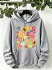 Organic Fruit Orange Strawberry Printing Women Hoody Pocket Autumn Hoodie Casual Daily Female Sportswear Loose Y2K Pullover Top