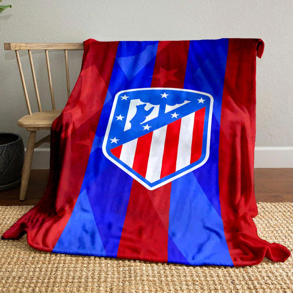 Vertical red and blue stripes with a shield emblem in the center. for all seasons blanket lunch break throw gift