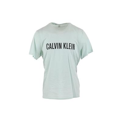 Solid Color Round Neck Letter Print Short Sleeve T-Shirt Men Tops Light-Green 000NM1959E-94P