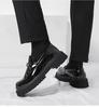 2025 Chunky Patent Leather Height-Boost Men's Loafers - Shiny, Thick-Soled, Trendy Hairstylist Shoes