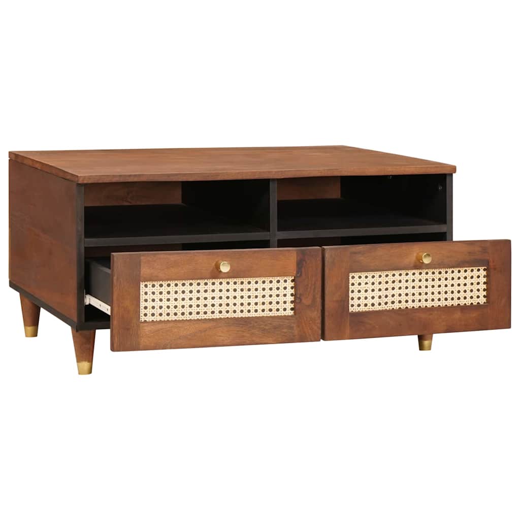Coffee Table with Drawers 80 x 54 x 40 cm Solid Mango Wood