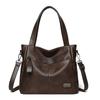 Women's PU Tote Bag Vintage Large Capacity Underarm Shoulder Bag Handbag