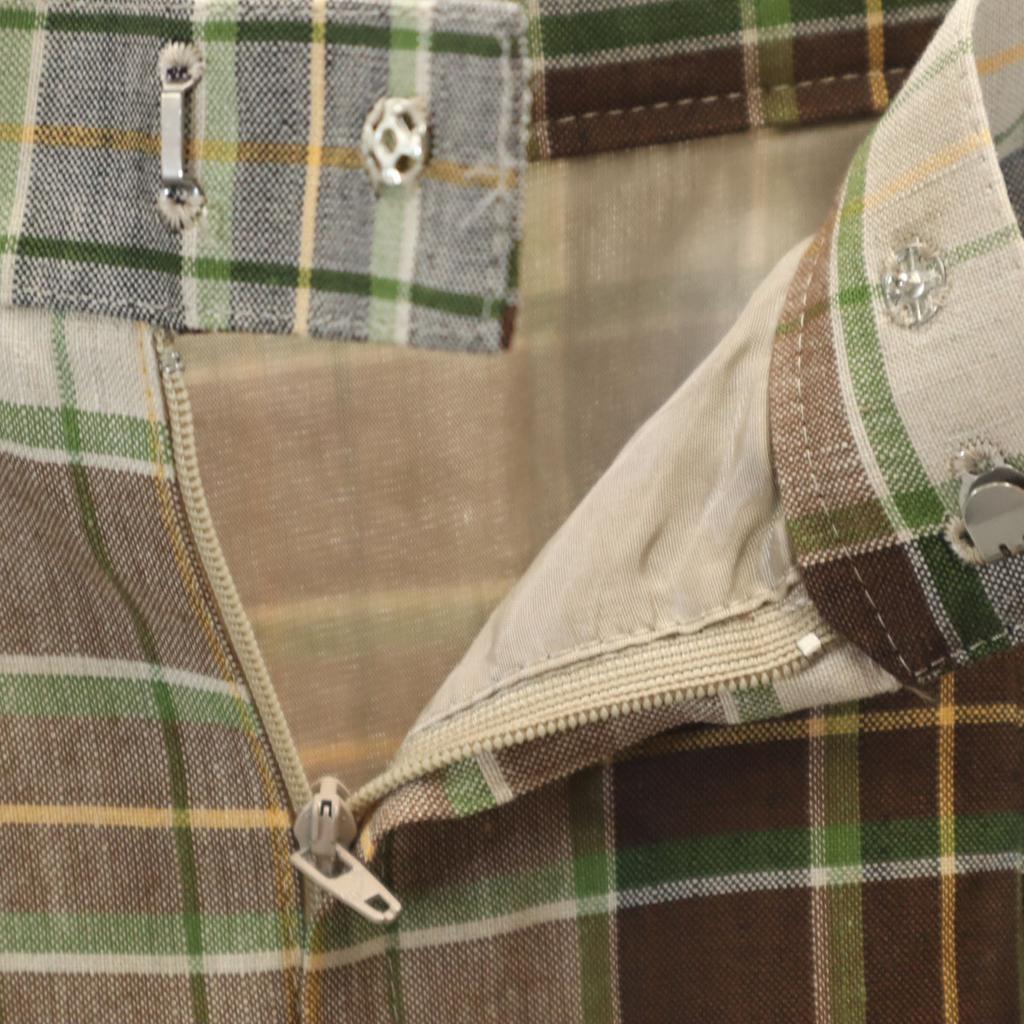 unused Burberrys 90s Linen Blend Old Check Pattern Mimole length Tight Skirt Women Used