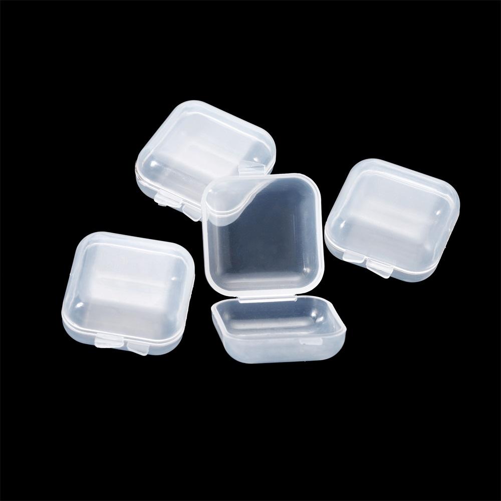 5/10Pcs Small Boxes Square Transparent Plastic Box Jewelry Storage Case Finishing Container Packaging Storage Box for Earrings