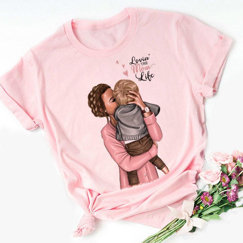 Super Mom T shirt Women Mothers Love Print Pink Tshirt Harajuku Mama TShirt Tops tee shirt Femme Summer