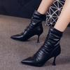 British Style Pointed Toe Stiletto Heel Ankle Boots Women's Autumn and Winter All-Matching Skinny Boots High Heel Fashion Boots