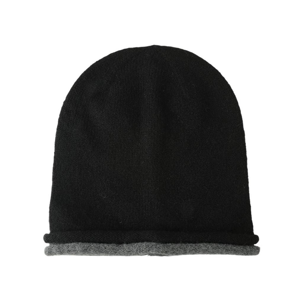 Bonnet d'hiver tricoté pour femme avec coutures et revers, cache-oreilles et bandeau