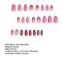1 Set Women Wearable False Nails with Glue Pink-Purple Color Glitter Gel Fake Nails French Sequined Manicure Tips DIY Nail Art Kit