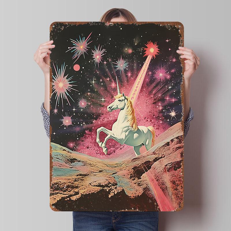 Magic Unicorn Metal Poster Customized Wall Art Retro Vintage Tinplate Signs for Room Decoration Garage Decorations Home Decor