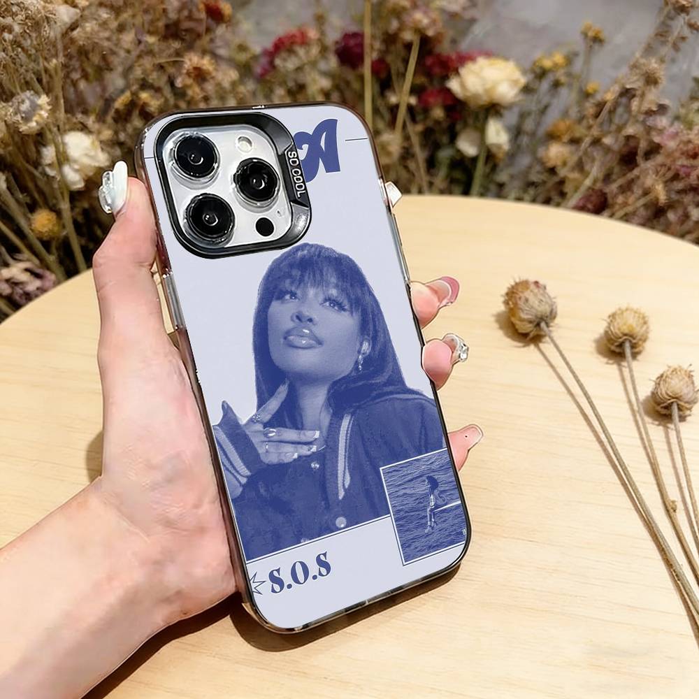 Singer S-SZA lana Phone Case For iPhone 17,16,15,14,13,12,11 Plus,Pro Max,XS,Colored Silver Plated Inside Cover