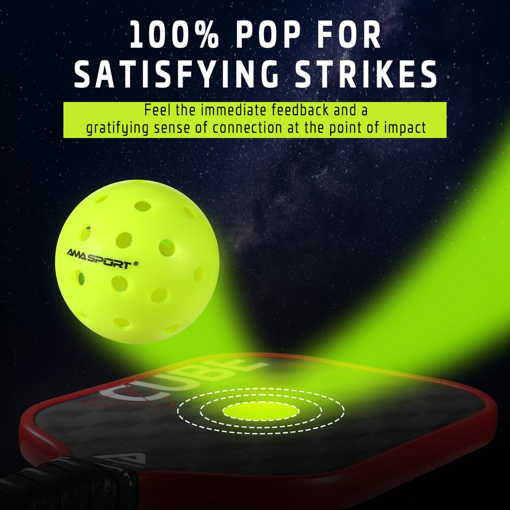 AMASPORT Pickleball Bälle X-ACE40 Professionelle Offizielle Pickleball Bälle Hoher Rückprall & Hohe Sichtbarkeit für Outdoor-Spiele