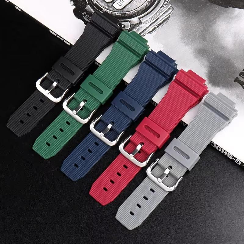 For Casio G-Shock GM-2100 GM-S2100 GA-2100 men Sports waterproofing watch strap Red Gray Rubber resin watchband 16mm