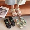 Non-slip Thick Soled Beach Shoes Hook&Loop Sandals Female Trend Fashion Casual Shoes Student Fairy Wind Summer Net Celebrity Ins Outside Wear