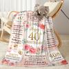 40th Birthday Celebration Blanket Warmthful Decor Great for Bed Seaside Office Chair Four Seasons Universal Playful Design