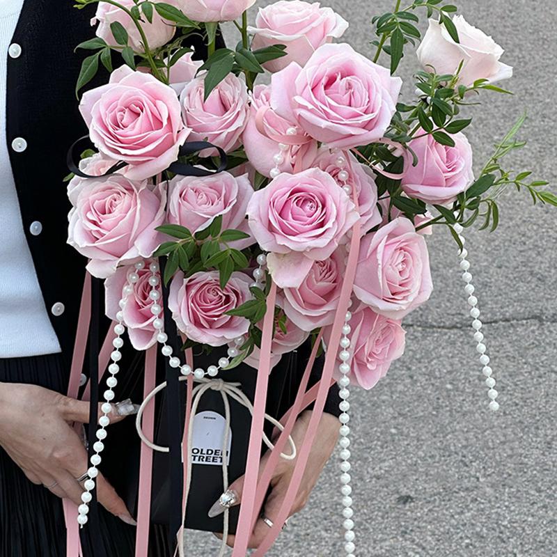 2Pcs Flower Packaging Bags Kraft Paper Candy Gift Box Bouquet Handbag Basket Packing Wedding Birthday Party Supplies