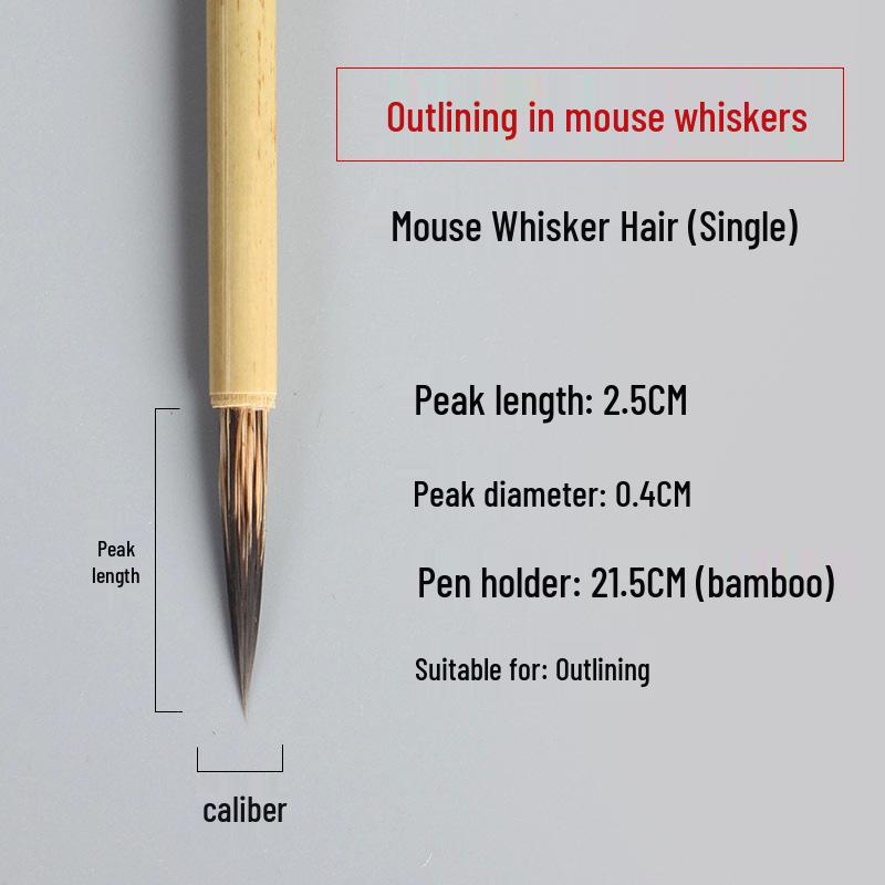 Gongbi Outlining Brush - Wolf & Mixed Hair for Chinese Painting, Ideal for Flowers, Birds, Branches, and Fine Details