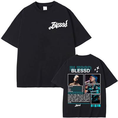 BLESSD Rapper T-shirt BLESSED 2025 Tour, Herrkläder, Högkvalitativ T-shirt, 1990-tals Unisex Mode Retro Harajuku Bomullstopp