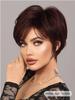 Short Elf Cut Wig Suitable For Black And White Women's Daily Summer Wig Short Deep Red Synthetic Wig With Bangs, 10 Inches