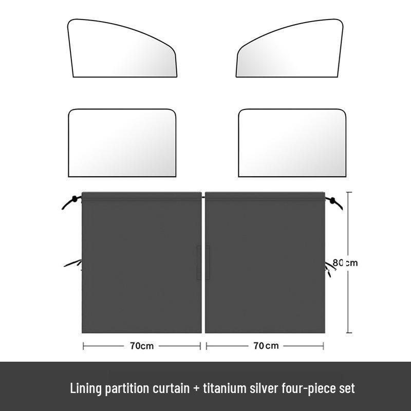 Car Privacy Sunshade: Interior Heat Insulation & Light Blocking for Rear Seat in RVs & Vehicles
