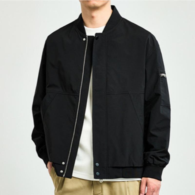 Spring New Men's Simple Solid Color Casual Baseball Collar Flying Suit Jacket
