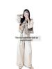 Plus Size Spring Three-Piece Set: MM Shirt, Layered Vest & Wide-Leg Pants - Korean Style Fashion for Women